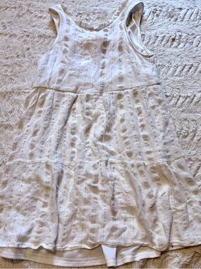 Altar’d State White Tiered Mini Dress XS Cottagecore Boho Tie Back Summer Bridal